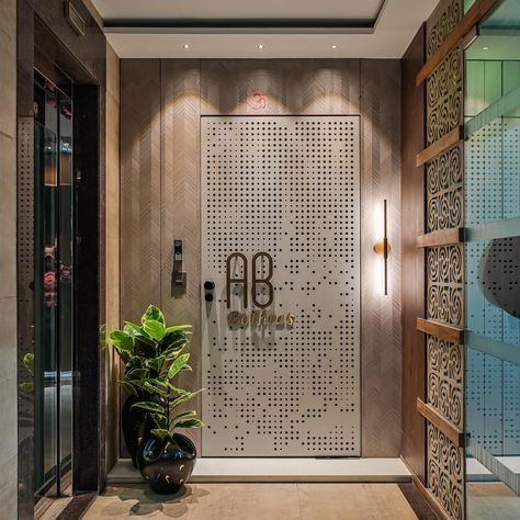 Ms Door Design Modern Entrance, Main Door Entrance Decoration Ideas, Safety Doors For Flats, Main Entrance Door Design Main Entrance Door Design Architecture, Office Entrance Door Design, Main Entrance Ideas, Main Door Wall Design Entrance, Flat Entrance Lobby Design, Main Door Design Entrance Modern