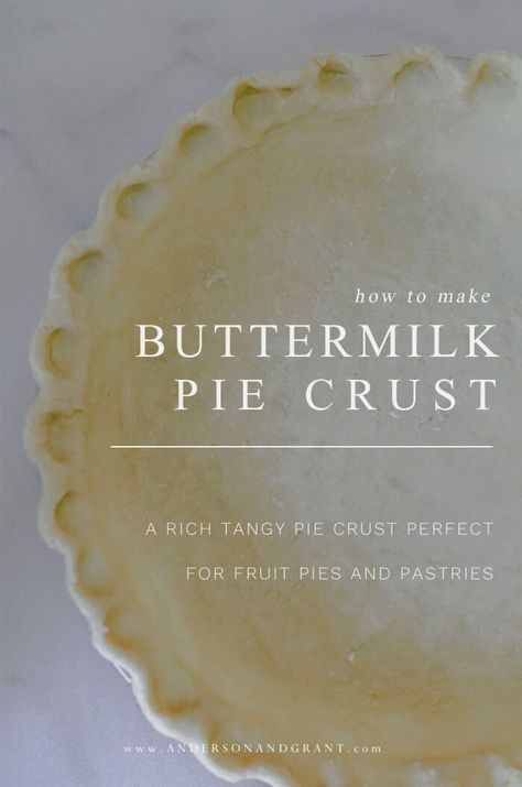 You will love this no-fail tangy alternative to a traditional homemade pie crust - This Buttermilk Pie Crust Recipe is perfect for fruit and custard pies and pastries! #piecrustrecipes #buttermilkpiecrust #usesforbuttermilk Buttermilk Pie Crust, Butter Crust Recipe, Easy Pie Dough, Custard Pies, Buttermilk Pie Recipe, Pie Crust Recipe Easy, Easy Pie Crust, Pie Crust Dough, Buttermilk Pie