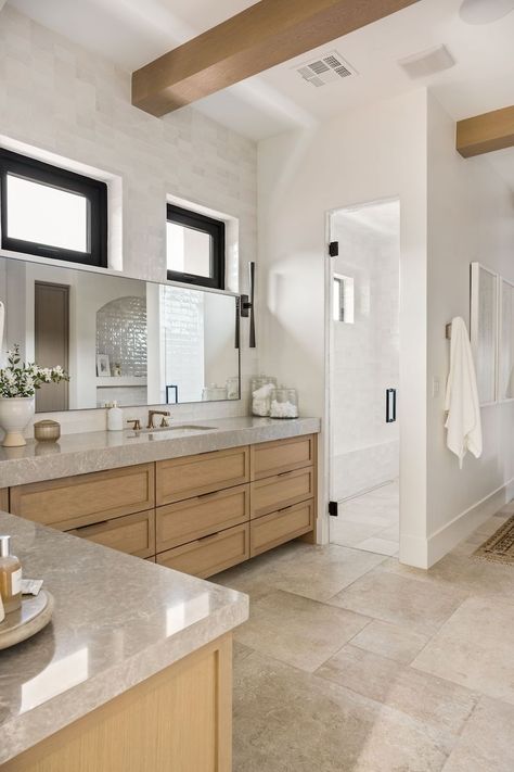 Project Reveal: The Primary Bathroom of our Elevated Views Project - Becki Owens Blog Warm Tiles, Lakeside House, Kids Bathroom Remodel, Pretty Tiles, White Tub, Utah Home, Becki Owens, Tile Trends, Beautiful Home Designs