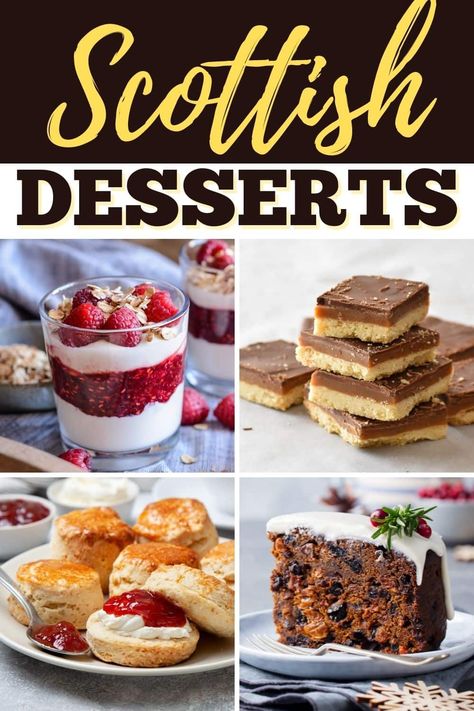 From crunchy, buttery shortbread to soft, airy scones, Scottish desserts never fail to wow. Take a virtual trip to Scotland with these easy, traditional recipes! Scottish Trifle, Scottish Puddings, Clootie Dumpling, Scottish Desserts, Scotland Food, English Desserts, Scottish Christmas, Scottish Dishes, Desserts Around The World