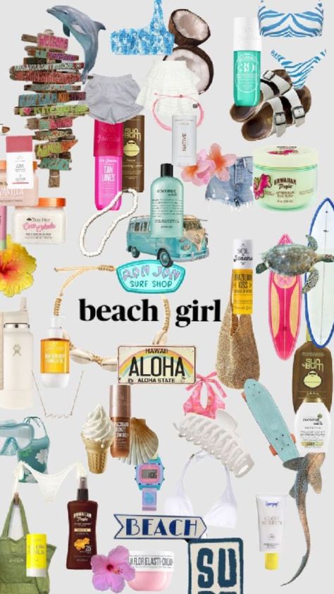 Beach Girl Christmas List, Beach Girl Essentials List, Beach Astethic Girl, Grenada Outfits, Coconut Girl Essentials, Coconut Girl Aesthetic Room, Beach Girlies, Beach Girl Aesthetic Outfit, Coconut Girl Room