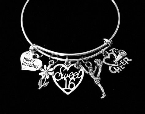 Happy Birthday Sweet 16, Happy Birthday Cheers, Birthday Sweet 16, Sweet 16 Birthday Gifts, Handmade Charm Bracelets, Happy 16th Birthday, Pom Pom Girl, Birthday Cheers, Sweet 16 Gifts