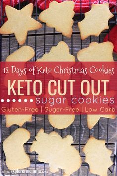 Keto Cut Out Sugar Cookies are so fun for kids and family activity at Christmas or any holiday. Buttery low carb cookies to hold the perfect holiday shapes. #ketocookies #lowcarbdesserts Cut Out Sugar Cookies, Low Carb Christmas, Cut Out Sugar, Keto Christmas Cookies, Keto Holiday Recipes, Low Carb Holiday, Keto Cookie Recipes, Desserts Keto, Keto Holiday