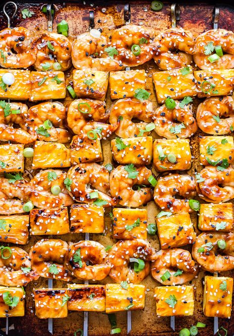 Shrimp And Pineapple Skewers, Shrimp And Pineapple, Pineapple Skewers, Pineapple Skewer, Teriyaki Shrimp, Teriyaki Meatballs, Teriyaki Recipe, Slow Cooker Teriyaki, Teriyaki Tofu