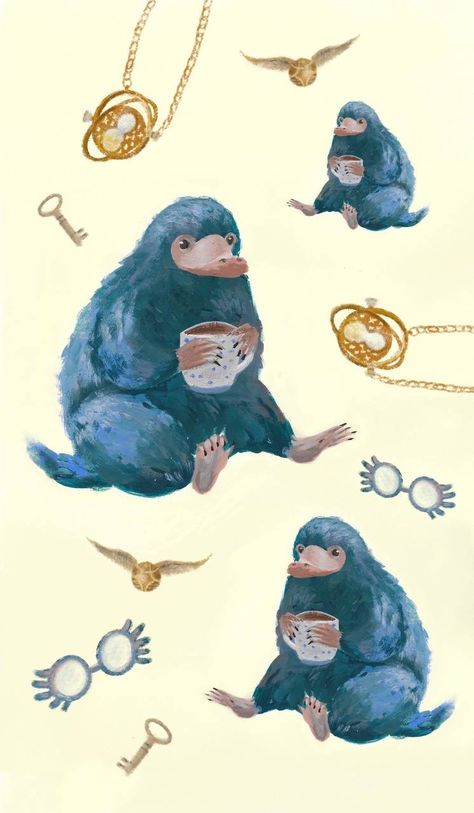 Niffler Wallpaper, Niffler Art, Potter Wallpaper, Harry Potter Style, Harry Potter Wallpaper, Fantastic Beasts, Wizard, Harry Potter, Wallpapers