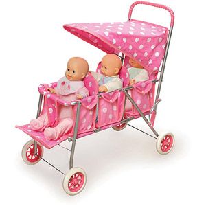 For Lily - Badger Basket Triple Doll Stroller, Pink Polka Dots @walmart.com Triple Stroller, Baby Doll Furniture, Baby Doll Strollers, Doll Stroller, Baby Doll Nursery, Princess Toys, Baby Alive Dolls, Baby Doll Accessories, Stroller Toys