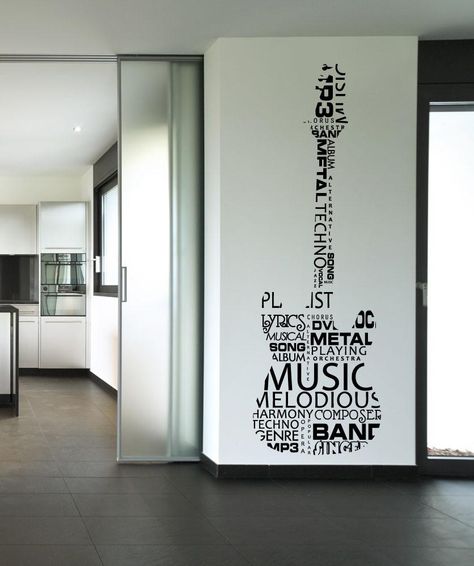 Music Wall Decal, Music Bedroom, Fall Bloxburg, Wall Art Music, Guitar Room, Music Studio Room, Music Room Decor, Layout Bloxburg, Guitar Wall