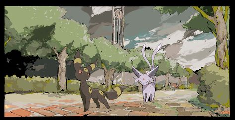 Umbreon y Espeon Pokemon Z, Umbreon And Espeon, Pokemon Eeveelutions, Eevee Evolutions, Cute Pokemon Wallpaper, Pokemon Teams, Pokemon Fan Art, My Pokemon, Pokemon Pictures