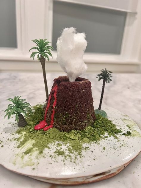 A Delicious Project: Mini Chocolate Volcano Cakes for the NY Times for Kids — super make it Mini Volcano Cakes, Volcano Cake Easy, How To Make A Volcano Cake, Edible Volcano Project For Kids, Volcano Cakes For Kids, Edible Volcano, Volcano Dessert, Volcano Birthday Cake, Volcano Cupcakes