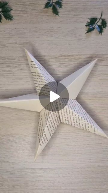 Marioara Gabriela on Instagram: "Simple star made with recycled paper from very damaged books
#star #damagedbooks #paperstar #simple #craft #crafting #paperlove" Star Making With Paper, Christmas Star Crafts, Origami Christmas Star, Star Paper Craft, Folded Paper Stars, Diy Christmas Star, Paper Christmas Decorations, Folding Origami, Christmas Origami