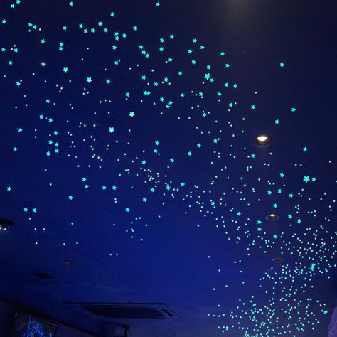 Decor For Ceiling, Glow In The Dark Room, Starry Ceiling, Star Bedroom, Glow In The Dark Stars, Dark Ceiling, Dark Stars, Glow Stars, Star Ceiling