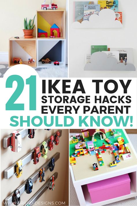 Toy Organizer Ikea, Toy Storage Hacks, Mini Fence, Ikea Storage Boxes, Baby Room Boy, Ikea Hack Kids, Ikea Toy Storage, Ikea Toys, Small Playroom