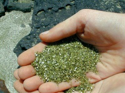 Handful of green sand from Green Sand Beach at the southern tip of the island of Hawaii (Kona). Green Sand Beach Hawaii, Hawaii Kona, Green Sand Beach, Green Sand, Kona Hawaii, Island Of Hawaii, Hawaiian Vacation, Aloha Hawaii, Big Island Hawaii