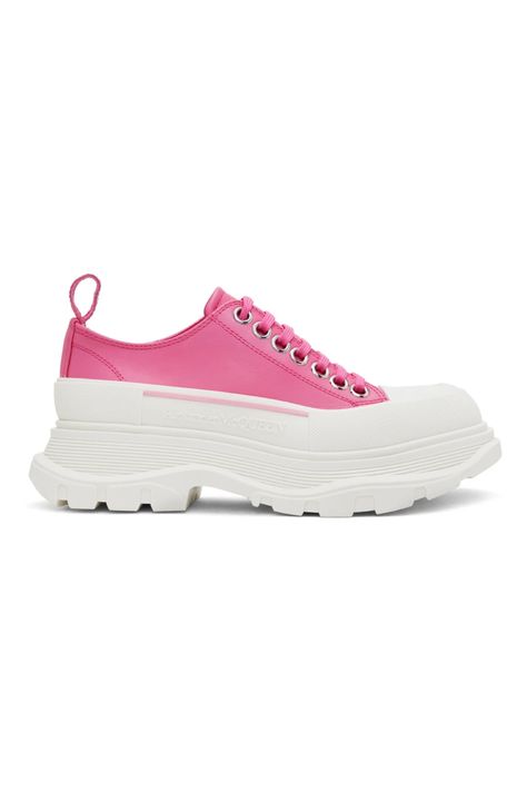 Discover great products at the best prices at Dealmoon. Alexander McQueen Pink Tread Slick Sneakers. Price:$392.00 at SSENSE Mcqueen Sneakers, Alexander Mcqueen Clothing, Alexander Mcqueen Sneakers, Pink Sneakers, Chunky Platform, Pink Shoes, Low Sneakers, Sneakers White, Leather Sneakers