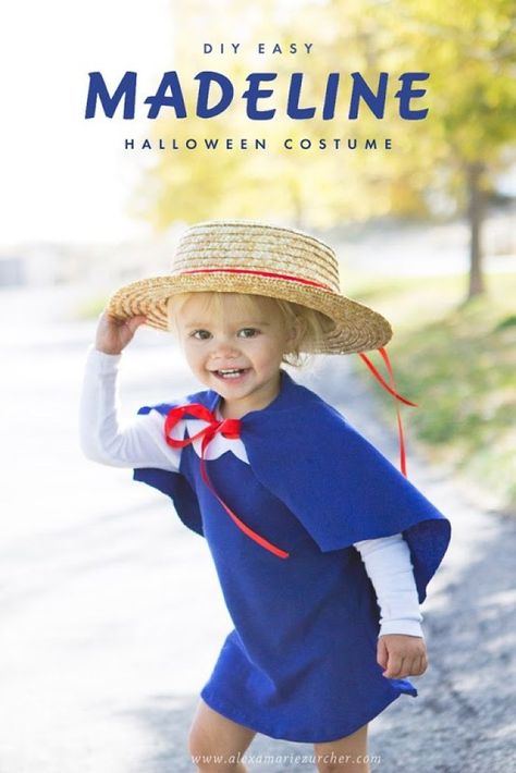 DIY Madeline Costume, How to make a madeline costume, DIY Madeline Cape Easy Book Character Costumes, Madeline Costume, Madeline Book, Meme Costume, Book Character Day, Halloween Kids Costumes Girls, Book Character Costumes, Diy Costumes Kids, Book Week Costume