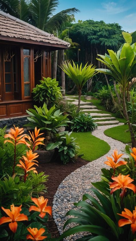 Transform your backyard with small tropical gardens Get inspired with landscaping and design ideas for small spaces Discover unique ideas for landscaping your UK patio and Australian backyard creating a lush oasis with full sun plants Ideal for front yards beds and NZ gardens Small Tropical Garden Ideas, Australian Backyard, Tropical Garden Ideas, Small Tropical Gardens, Tropical Retreat, Full Sun Plants, Tropical Gardens, Front Yards, Alternative Christmas Tree