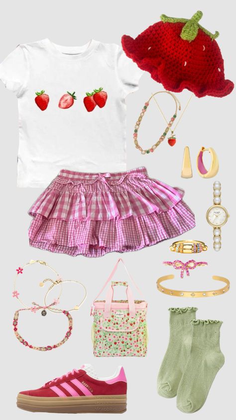 strawberry shortcake costume #strawberryshortcake #halloween #halloweencostume #strawberry #costume #halloweencostumeinspo Strawberry Shortcake And Blueberry Muffin Costume Girl, Cartoon Character Outfits Ideas, Hot Strawberry Shortcake Costume, Starberry Shortcake Characters Costume, Strawberry Shortcake Diy Costume, Strawberry Shortcake Costume Aesthetic, Strawberry Shortcake Fashion, Strawberry Shortcake Aesthetic Outfit, Strawberry Shortcake Inspired Outfit