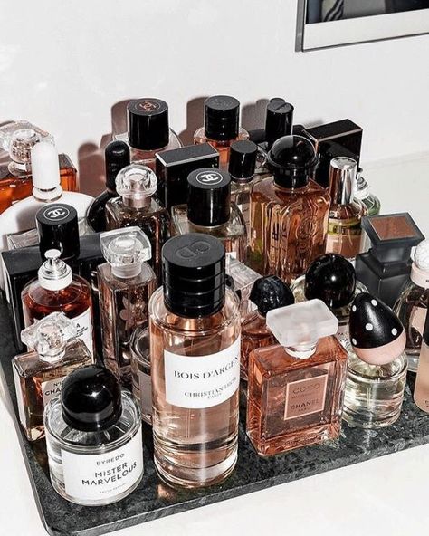 These Are the Most Popular Fragrances Among Fashion People - Fashionista Bandeja Perfume, Koleksi Parfum, Penyimpanan Makeup, Perfume Storage, Alat Makeup, Desain Pantry, Perfume Display, Perfume Organization, Popular Perfumes