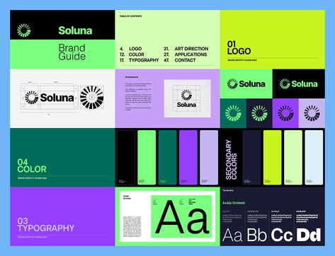 Soluna Brand Identity :: Behance Tech Brand Color Palette, Presentation Branding, Tech Startup Logo, Social Media Palette, Marketing Agency Color Palette, Colors Branding, Modern Color Combinations, Brand Identity Logo, Color Palette Presentation