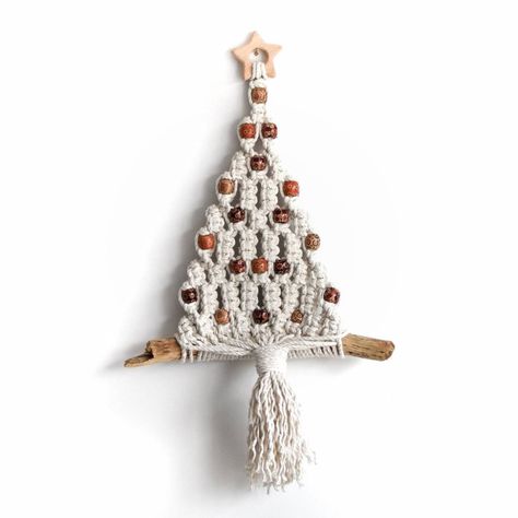 macrame christmas tree by thread squirrel | notonthehighstreet.com Macrame Christmas Tree Tutorial, Christmas Tree Macrame, Tree Decorations Diy, Decorating Christmas Trees, Tree Macrame, Green Holiday Decor, Christmas Tree Tutorial, Macrame Christmas Tree, Christmas Colour Schemes