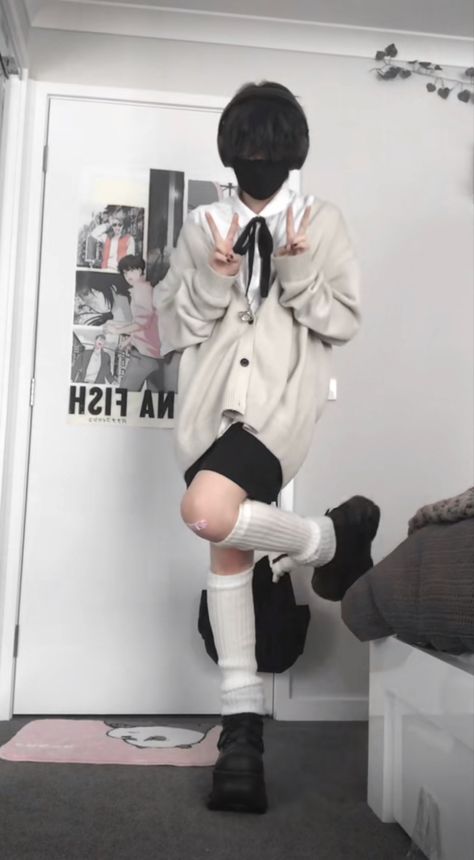 Soft Male Outfits, Cute Femboy Outfit, Feminine Boy Outfit, Fem Boy Aesthetic, Kawaii Clothes Boy, Kawaii Boy Outfits, Femboy Outfits Ideas Male, Fem Boy Outfits, Cute Kawaii Outfits