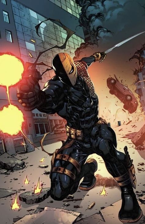 Dc Deathstroke, Art Dc Comics, Deathstroke The Terminator, Comic Villains, Univers Dc, Dc Villains, Arte Dc Comics, Dc Comics Artwork, Bd Comics