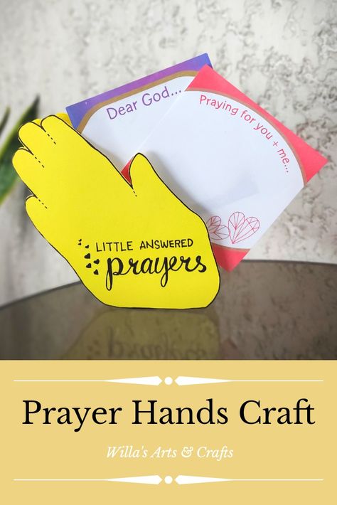 Easy tutorial on how to do a Prayer Hands Craft that clips notes, reminders etc. Praying Hands Template Free Printable, Praying Hands Craft For Kids, Praying Hands Craft, The Lord's Prayer Craft, Lords Prayer Crafts, Sunday School Prayer, Nursing Home Crafts, Hands Craft, Prayer Crafts