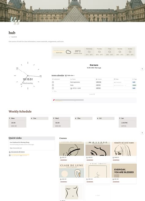 Notion Page Inspiration, Study Page Notion, Notion Name Ideas, Notion Study Aesthetic, Uni Notion Template, Notion Home Page Ideas, Notion Pages Ideas, Notion Setup Aesthetic, Uni Notion