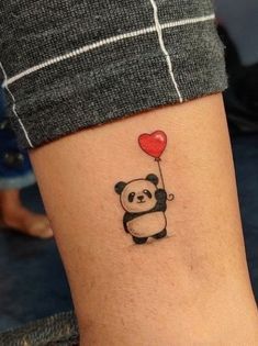 Cute Tato Simple, Panda Tattoo Ideas For Women, Little Panda Tattoo, Wrist Tattoos Floral, Panda Small Tattoo, Small Tattoos Panda, Tiny Panda Tattoo, Panda Tattoos For Women, Panda Mehndi Design