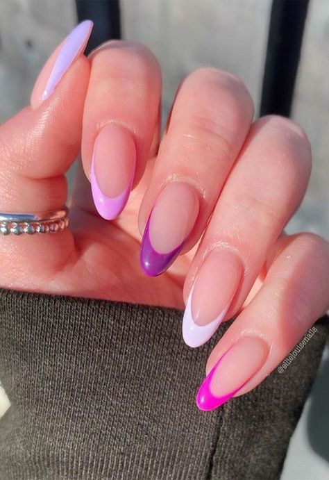 V Shaped French Tip Nails, French Tip Nails With Rhinestones, Summer Nail Colours, June Nails Ideas, Baby Pink Nails Acrylic, White Summer Nails, Pineapple Nails, June Nails, Almond Shaped Nails