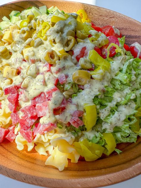 Grinder Pasta Salad, Salad And Dressing, Italian Grinder, The Modern Nonna, Grinder Salad, Modern Nonna, Salad Prep, Food Prepping, Italian Chopped Salad