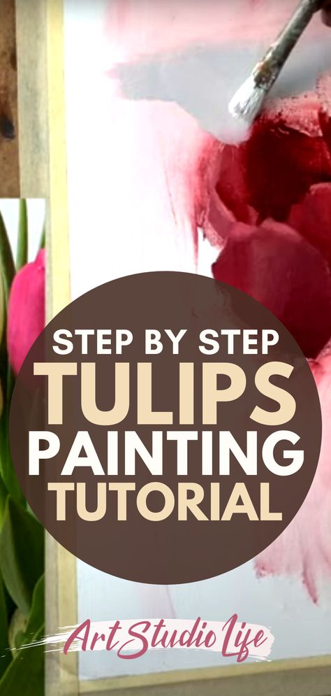 Watercolor Tulips Easy, Art Reference Photos Poses, Painting Spring Flowers, How To Oil Paint, Painting Ideas 2023, Something To Paint, How To Start Painting, Drawing Plants, How To Paint Flowers