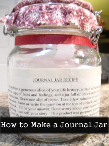 Journal Jar, Make A Journal, Homemade Journal, History Questions, Activity Day Girls, Relief Society Activities, Canning Jar, Personal History, Meals In A Jar