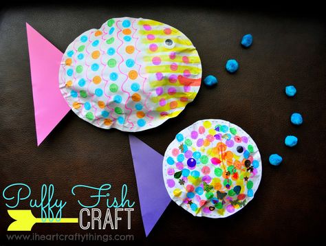 Puffy Fish Kids Craft Fish Kids Craft, Puffy Art, Lucy Cousins, Aquatic Theme, Under The Sea Crafts, Fish Craft, Storytime Crafts, Moana Theme, Preschool Arts And Crafts