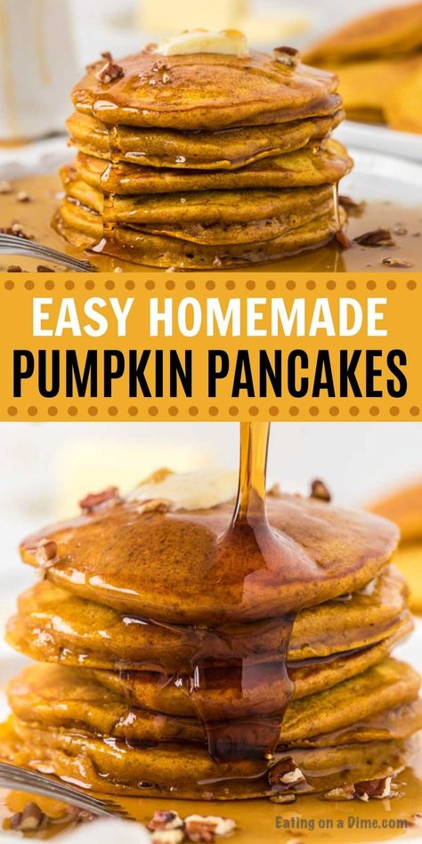 Pumpkin Pancakes Recipes - Easy Recipe for Pumpkin Pancakes Homemade Pumpkin Pancakes, Fluffy Pumpkin Pancakes, Pumpkin Pancakes Easy, Pumpkin Pancake, Pumpkin Spice Pancakes, Pumpkin Pancake Recipe, Pumpkin Pancakes, Fall Breakfast, Pancakes Easy