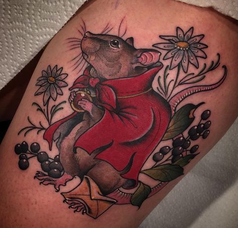 The Secret Of Nimh Tattoo, Secret Of Nimh Tattoo, Mrs Brisby, Secret Of Nimh, The Secret Of Nimh, Icon Tattoo, Animals Tattoos, Rat Tattoo, Tattooed Woman