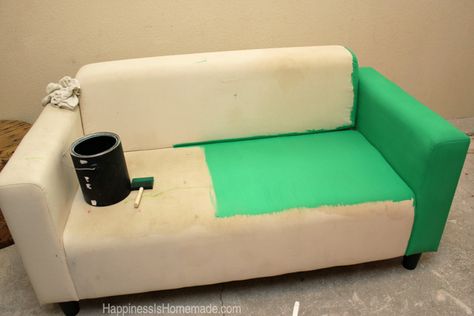 How to Easily Make Over a Sofa With Paint - Happiness is Homemade Painted Sofa, Happiness Is Homemade, Counseling Office, Furniture Fix, Decorating Home, Couch Chair, Furniture Repair, Best Furniture, How To Clean Furniture