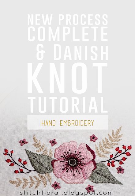 Stitch Floral: New process complete and Danish knot tutorial Crewel Embroidery Tutorial, Book Embroidery, Knot Tutorial, Botanical Book, Crewel Embroidery Patterns, Embroidery Tips, Crewel Embroidery Kits, Feather Stitch, Knots Tutorial