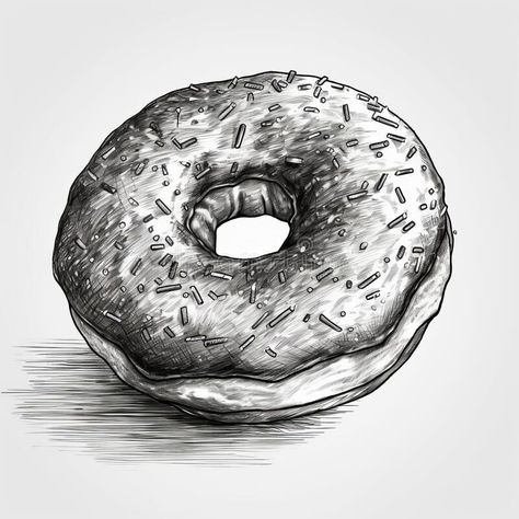 Sweet donut sketch drawing illustration on abstract background. stock images 3d Drawings Food, Drawings Of Food Sketches, Food Drawing Sketches Pencil, Food Pencil Drawings, Cake Sketch Drawings, Food Sketch Pencil, Food Sketch Illustration, Donut Sketch, Doughnut Drawing