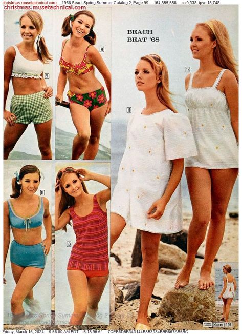 1968 Sears Spring Summer Catalog 2, Page 99 - Catalogs & Wishbooks 1960s Swimwear, Late 60s Fashion, Fashion Evolution, 60s Design, 1960 Fashion, 1960s Outfits, 70 Fashion, Swinging 60s, Sears Catalog