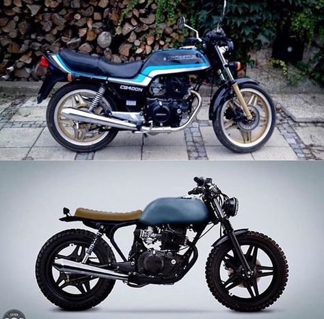 Honda CB 400 Brat Style. Classic Motorcycles Vintage, Cb 450 Cafe Racer, Honda Cafe Racer, Custom Scrambler, Motor Klasik, Brat Bike, Honda Scrambler, Cafe Racer Moto, Moto Scrambler