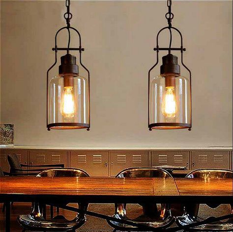 Cafe Ceiling, Diy Industrial Lighting, Lantern Lighting, Lantern Pendant Lighting, Industrial Ceiling Lights, Rustic Pendant Lighting, Farmhouse Pendant Lighting, Industrial Light Fixtures, Hanging Ceiling Lights