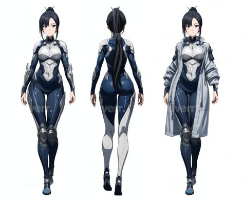 Looking for top-notch concept art and character designs for your Vtubing journey? Look no further! I offer quick and amazing services tailored specifically for Vtubers. Get the best art in under 200 c Anime Bodysuit Design, Turn Around Character Design, Anime Techwear, Female Samurai Art, Killing Bites, Female Samurai, Cyberpunk Female, Comic Book Drawing, Warrior Outfit