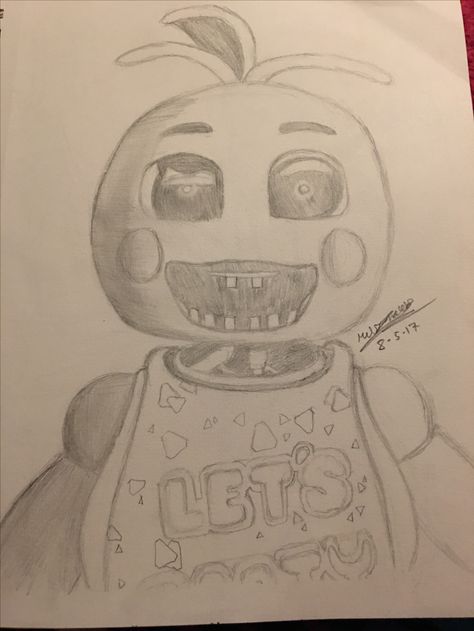 Five Nights At Freddy's Sketch, Chica Fnaf Drawing, Chica Drawing Fnaf, Chica Fnaf Art, Five Nights At Freddy's Drawing, Five Nights At Freddy's Art, Five Nights At Freddy's Dibujos, Fnaf Drawings Sketches, Drawing Fnaf