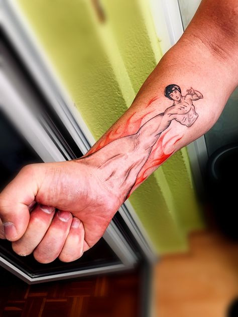 Hand tattoo,bruce lee tattoo, Tattoo Men Hand, Bruce Lee Tattoo, Male Hand Tattoos, Elephant Eye, Lucky Tattoo, New Movie Images, Bedroom Decor Lights, Elbow Tattoos, Decor Lights