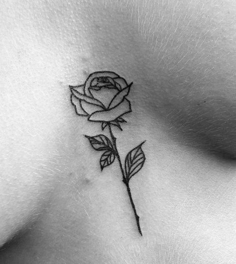 Neck Tattoo Geometric, Tattoos For Women Rose, Best Rose Tattoo, Rose Chest Tattoo, Rose Neck Tattoo, Geometric Rose Tattoo, Rose Tattoo Ideas, Black Color Hairstyles, Underboob Tattoo Designs