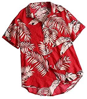 Amazon.in : summer shirt Hawaii Print, Vintage Hawaiian Shirts, Tropical Shirts, Casual Summer Shorts, Short Sleeve Pattern, Tropical Leaf, Shirt Dress Casual, Vintage Hawaiian, Loose Shirts