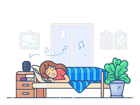 Sleep book outlane outline room moon sleeping night work bed after effects vector character icon girl woman illustration motion animation sleep Womens Illustration, Sleeping Gif, Illustration Night, Animation Stop Motion, Up Animation, Outline Illustration, Peace Illustration, Sleep Music, Girl Sleeping