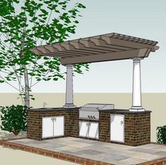 Pergola Diy, Outdoor Kitchen Bars, Patio Pergola, Pergola Design, Backyard Kitchen, Wooden Pergola, Budget Patio, Backyard Pergola, Covered Pergola