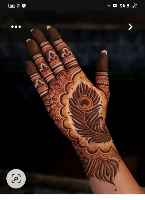 Latest Mehendi Designs For Hands Unique, Simple Mehndi Designs Right Hand, Morpankh Mehandi Design, Designer Mehandi, Mehandi Design For Hand, Birthday Drawings, Easy Mehendi, Mehendi Simple, Happy Birthday Drawings